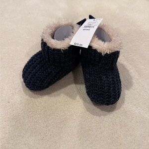 Gap Cozy Knit Baby Booties - navy